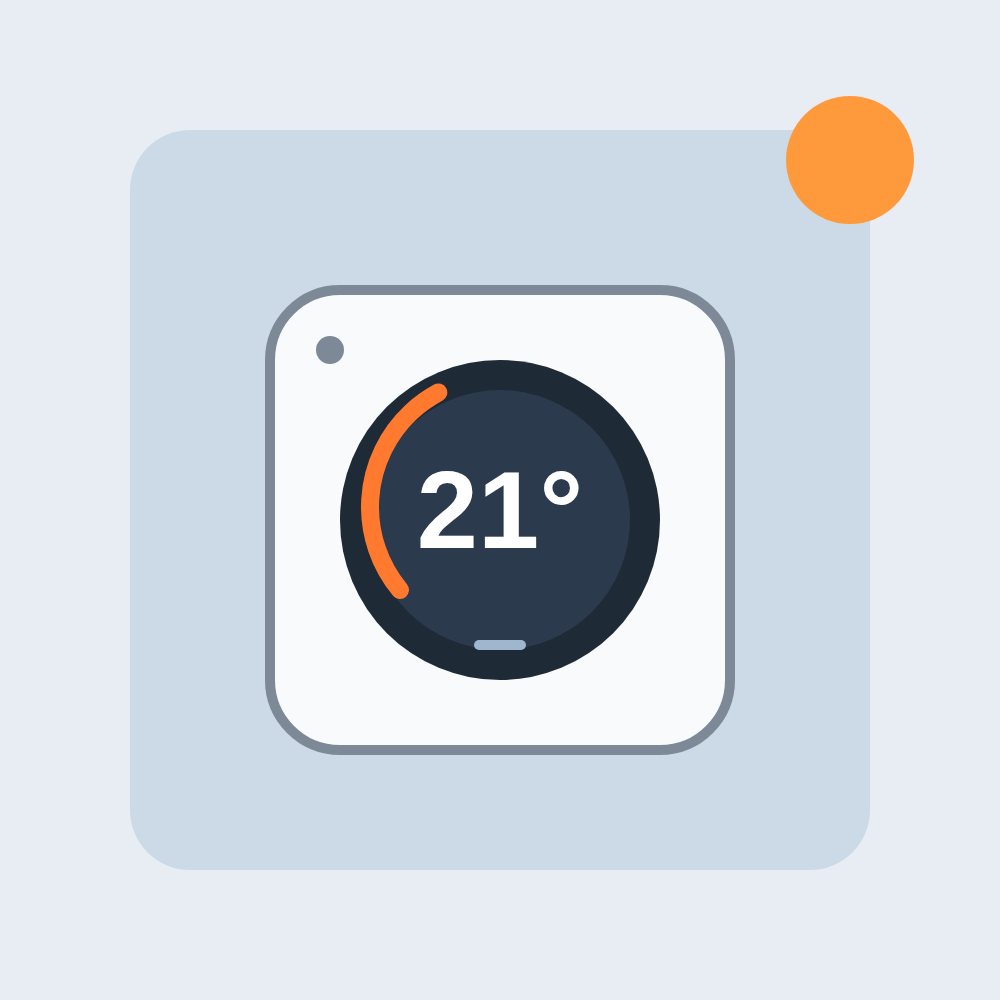 Illustration of a smart thermostat
